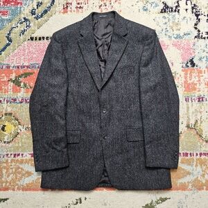 Alexandre Savile Row Chevron Tweed Blazer Mens 40 R 100% Wool Jacket Sports Coat